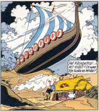 Het Vikingschip vliegt weg
