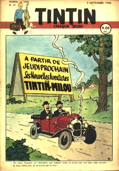 Cover van Tintin, zonder aankondiging van Het Spaanse spook