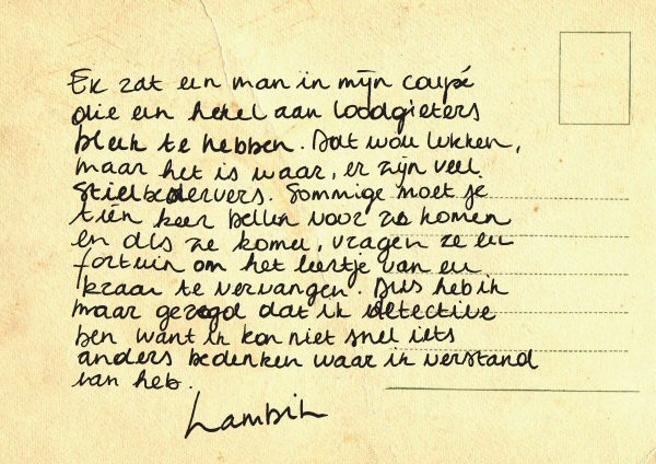 3e Postkaart van Lambik