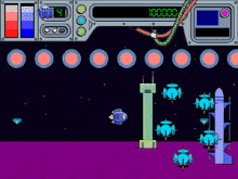 Screenshot van een Moonlander-level
