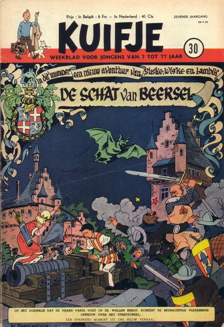 Cover met aankondiging van De schat van Beersel